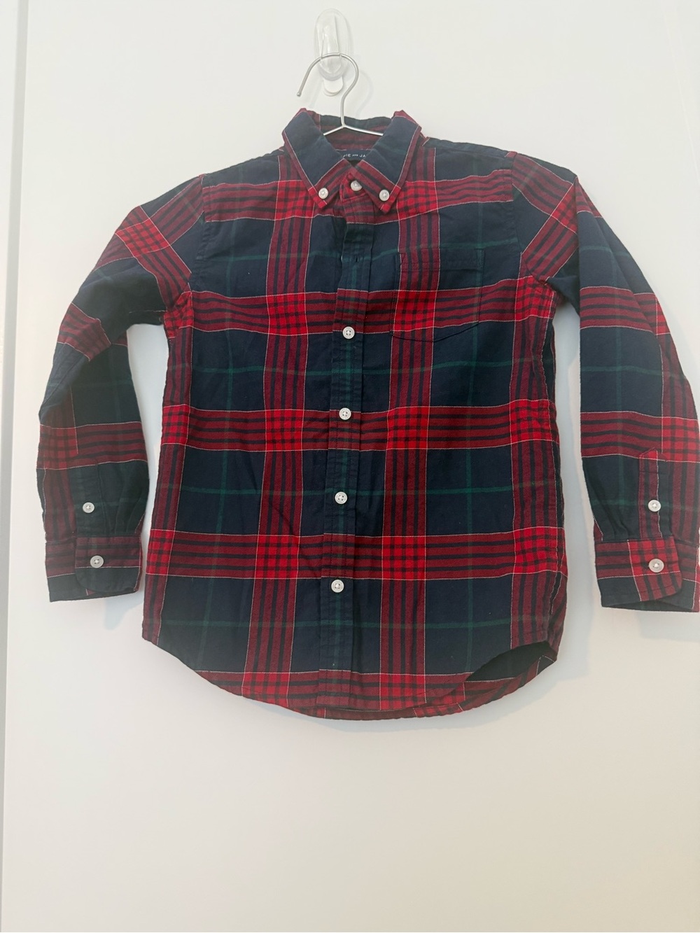 Janie and Jack Red and Black Plaid Button-Down Shirt